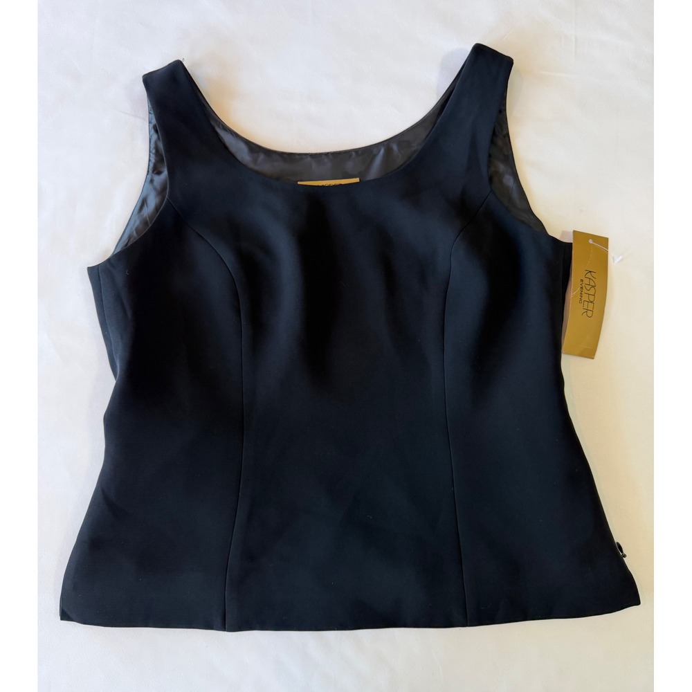 Black Sleeveless Shell‎ Top Scoop Neck Workwear Costume Theater Size 6 NWT